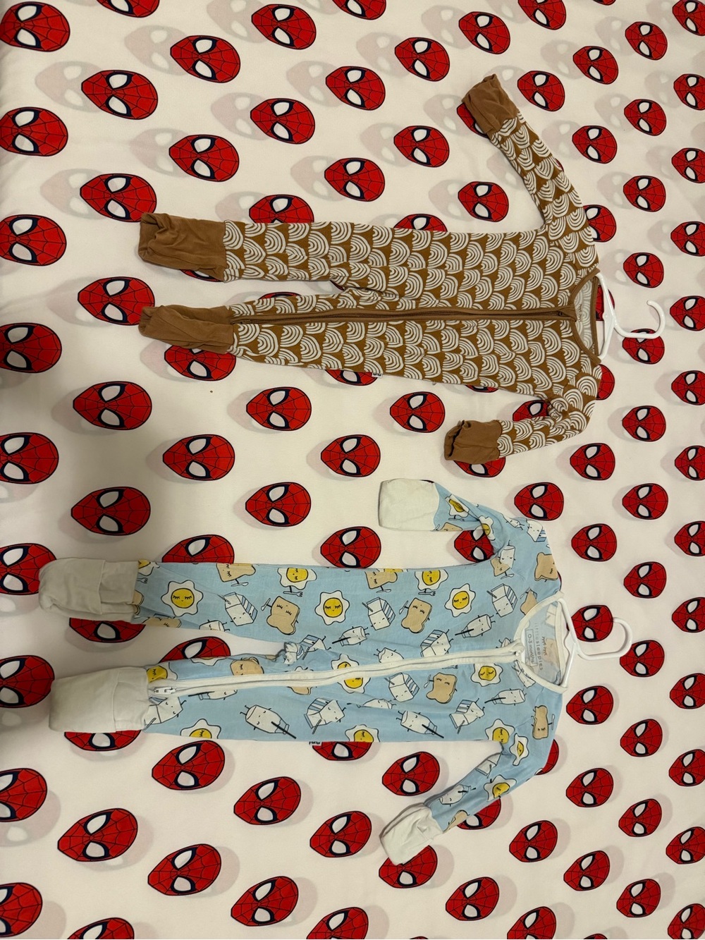 2 USED little Sleepies zippies 0-3 months
